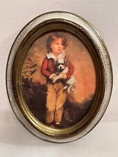 Vintage Italian Florentine Frame with Boy Holding Dog picture