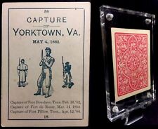 c1865 Civil War Capture of Yorktown Va Parlor Game Historic Playing Cards Single picture