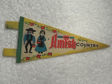 Vintage Amish Country Miniature Collectible Pennant picture