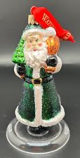 Waterford Holiday Heirloom Santa Christmas Ornament Winter Wonderland Green 5