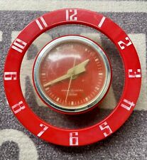 WORKING Vintage General Electric GE TELECHRON Clock Red & White USA Retro picture