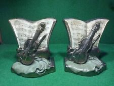 vintage Pair Bookends Violin & Sheet Music picture