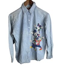Vintage Mickey Unlimited Jerry Leigh Denim Long Sleeve Button Up Size Medium picture