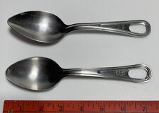 2 Different Vintage US Army Mess Kit Spoons 1 Skoco & 1 Utica Cut Co picture