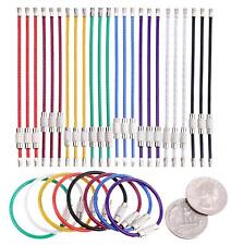 24PCS 4 Inches Assorted Colored Durable Stainless Steel Wire Keychain Key Rin... picture