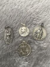 Four Vintage Catholic Medals Religious Holy Saint Jesus Church picture