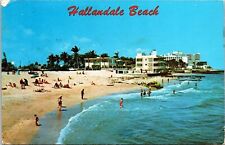 Hallandale Beach Hotel Florida FL Swimming Postcard PM Cancel WOB Note 8c Stamp picture