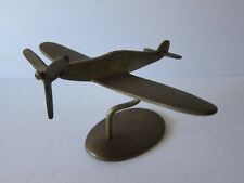 Vintage WWll Military Trench Art Brass Bullet Airplane British Spitfire picture