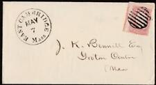 Letter 1867 E.Cambridge to Groton Ctr,Mass~3c Washington Scott # 65~Clean cover picture