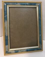 5x7 Floral Blue Green  Gold Border Plastic Picture Photo Frame picture