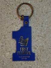 Vintage FIRST FEDERAL #1 Keychain TAG MASTER DP-101 Blue picture