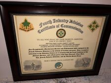 4TH INFANTRY DIVISION / COMMEMORATIVE - CERTIFICATE OF COMMENDATION picture