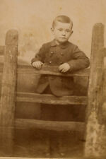 Antique Photo CDV LITTLE BOY FASHION BACKSTAMP FENCE by GIBSON COATESVILLE PA picture