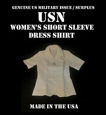 NEW WOMEN'S X0R US NAVY USN DRESS WHITE SHORT SLEEVE UNIFORM SHIRT OLD STYLE  picture