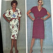 Vintage 1980s McCalls 7073 V-Neck Pullover Dress Sewing Pattern Small UNCUT picture