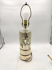 Vintage 1980s OPTIQUE Lucite Mirrored Acrylic Stacked Table Lamp WORKS 22in picture