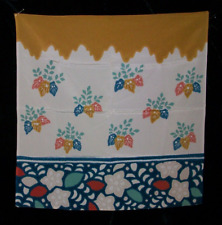 Vintage Furoshiki Wrapping Cloth Japanese Scarf Leaves Flowers Unused picture