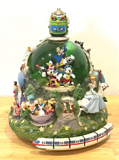 VINTAGE DISNEY PARKS MICKEY MOUSE MULTI CHARACTER MONORAIL MUSICAL SNOW GLOBE picture