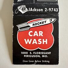 Vintage 1960s Rocket Car Wash Ferguson Missouri Matchbook Cover picture
