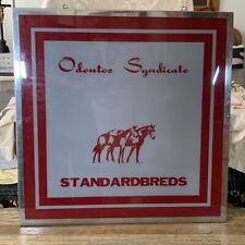 Vintage Mirrored Equestrian Horse Racing STANDARDBREDS Sign - Odontos Syndicate picture