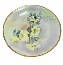 Vintage Limoges France Plate Signed Yellow Floral Plate 8.5” picture