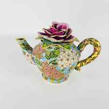 Vintage Colorful Artistic Cloisonné Teapot NYCO picture