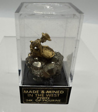 Pyrite 24k GP Miner Figurine Made & Mined In The West picture