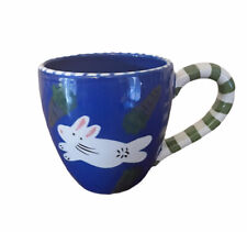 Vtg Demdaco Coffee Tea Mug Cup Bunnies Rabbits Carrots Easter Bunny Handpainted picture