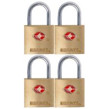 Brinks Solid Brass 22mm TSA Travel Keyed Padlock with 1/2in Shackle, 4 Pack picture