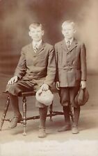 Vtg 1910's RPPC Photo 2 Young Men Sitting for Portrait Chillicothe Ohio Postcard picture