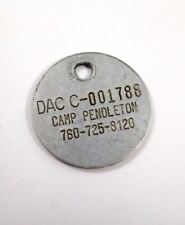 Vintage US Military DAC C-001788 Camp Pendleton Metal Check Tag picture