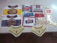 16 Different WISCONSIN BEER BOTTLE LABELS Bar Tavern Saloon Used Lot picture