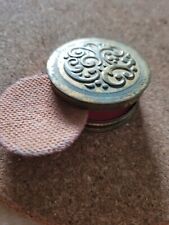 Antique Avon Small Detailed Design Rouge Hinged Compact And Mirror picture