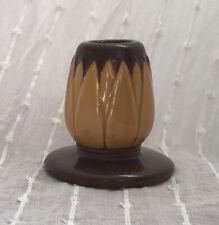Rare Roseville Lotus Pattern, Candle Holder, Brown & Yellow, 1952 picture