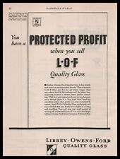 1934 Libbey Owens Ford Quality Glass Toledo Ohio Protected Profit Print Ad picture