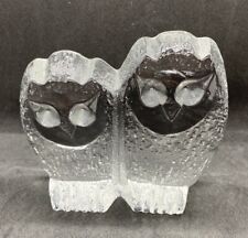 Cute Owl Pair Clear Glass Sculpture PLEASE READ ENTIRE DESCRIPTION picture