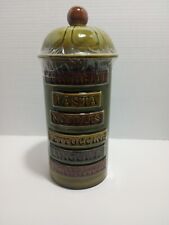 Vintage Los Angeles Pottery Cookie Jar Pasta Canister 1966 Harvest Green 12