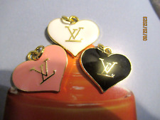 LV VUITTONS  3 ZIP PULL  charm  25x22MM GOLD  tone METAL pink BLACK WHITE lot 3 picture
