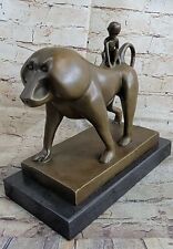 Bronze Mother Monkey With Her Young - Animal Sculpture - signed Artwork Figure picture