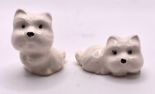 Pair of Vtg Hagen-Renaker Miniature Ceramic Dog Figurines West Highland Terrier picture