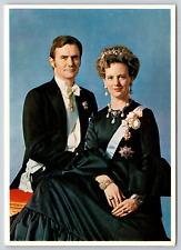 Danish Royalty Queen Margrethe II and Prince Henrik Crown Jewels 6x4 Postcard picture