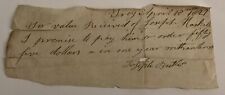 Handwritten Receipt Document ID Signed Joseph Butter Troy 1827 Antique Genealogy picture