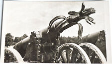 Original German WWI Captured Large Caliber Imploded Destroyed Gun Photo Postcard picture