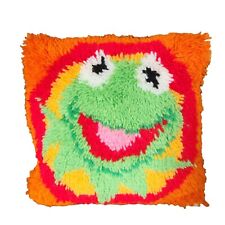 Vintage Disney Muppets Kermit The Frog Hook & Latch Pillow Art Retro 15