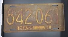 1951 Massachusetts License Plate 842-061 picture