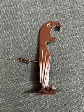Vintage 1930's ART DECO PARROT BOTTLE OPENER with Corkscrew Silver in Color picture