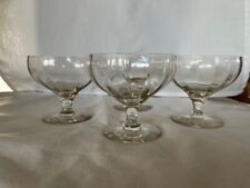 Vintage Footed Dessert Bowls 6oz. Thin Glass Set of 4 picture