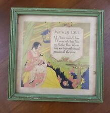Vintage 1930 Art Deco Style Poem About Mother Love, Poem in Square Wood Frame picture