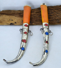 PAIR Handmade Moroccan Vintage Daggers Knife islamic Khanjar Arabic Sword picture