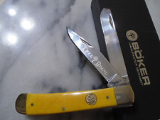 Boker Tree Brand Germany Trapper 2 Blade Pocket Knife Yellow Bone 110731 HC picture